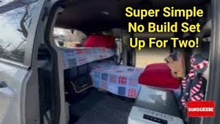 Dodge Caravan Camper Setup For Two | Clutter  Free  Van Camping | No Build Setup #vandweller