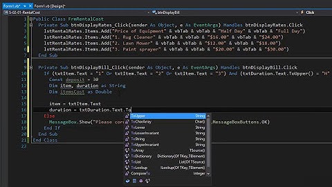 Visual Basic Programming Tutorial with code - Car Rental Program