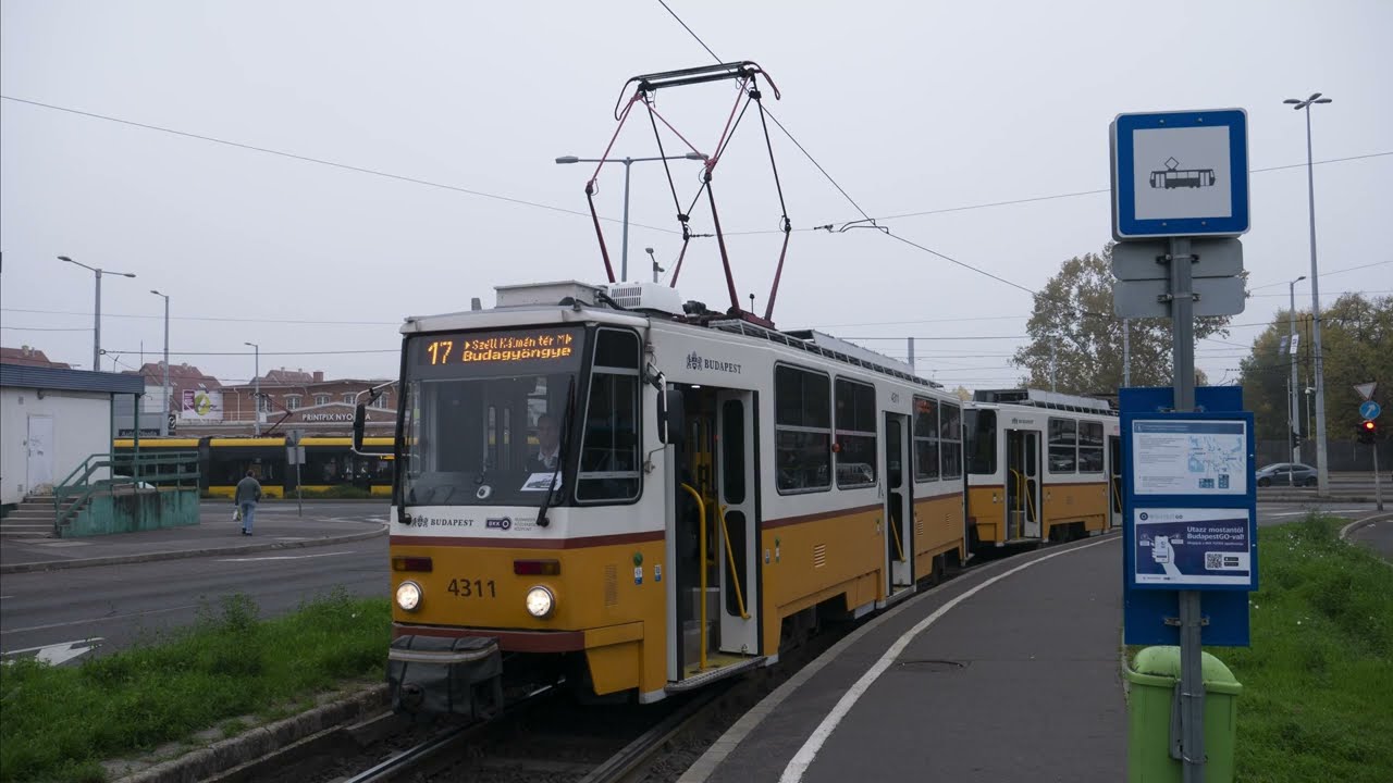 17-es villamos: Bécsi út / Vörösvári út - Szépilona kocsiszín (4K)