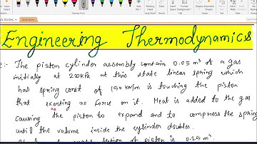numerical on piston cylinder with attached spring ||  Engineering Thermodynamics