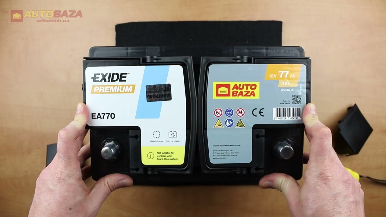 Автомобільний акумулятор EXIDE 6СТ-77 АзЕ PREMIUM EA770