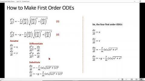Solution of Ordinary Differential Equations Numerically in MATLAB