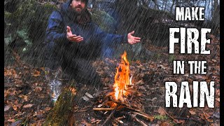 How to Make a Fire in Wet and Rainy Conditions - Finding Dry Kindling and Tinder