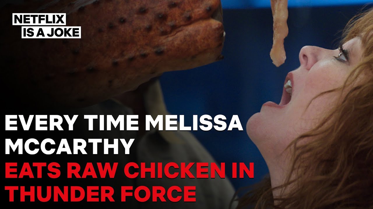 Every time Melissa McCarthy Eats Raw Chicken In Thunder Force