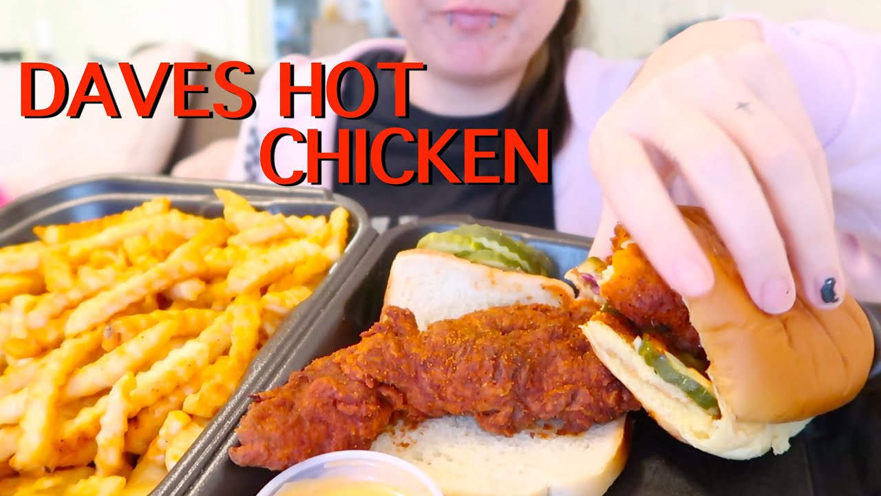 Dave's Hot Chicken 2 Sliders With Fries Calories EATING DAVES HOT CHICKEN | FRIES, CAULIFLOWER SLIDER, SPICY CHICKEN