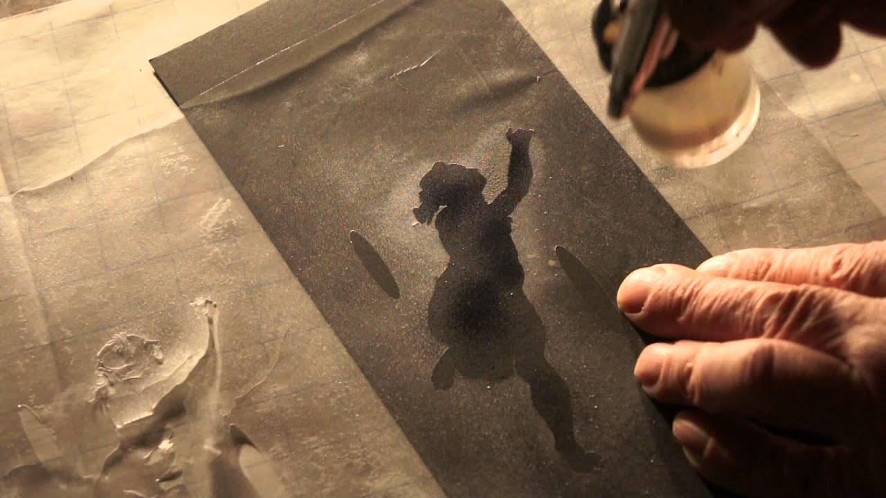 Gold leaf Frisket and Airbrush - YouTube