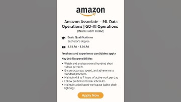 Amazon Associate – ML Data Operations | GO-AI Operations (Work From Home) 2.6-3.0 LPA Home)#amazon