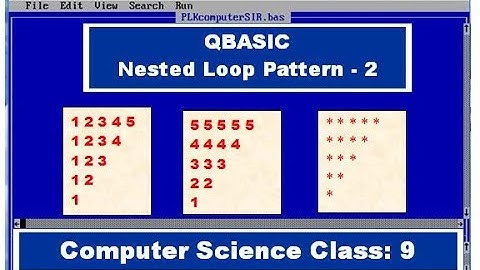 Nested Loop Pattern - 2 | QBASIC Tutorial | Computer Science - 9
