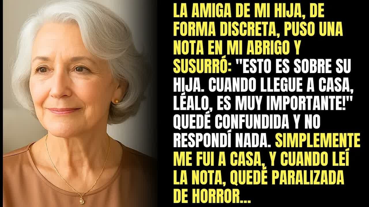 La Amiga De Mi Hija Puso Discretamente Una Nota En Mi Abrigo, Cuando La Leí Quedé Paralizada...