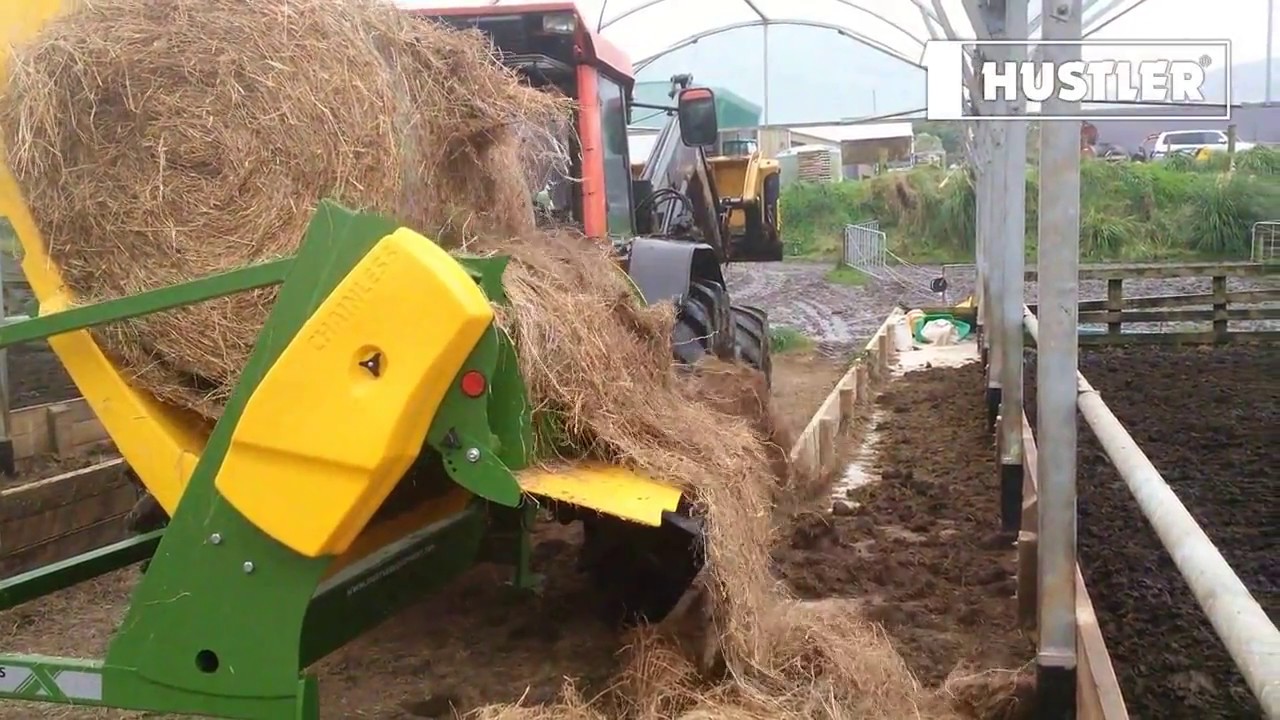 Trough or Bunk Feeding with a Hustler Chainless X2500 Round & Square Bale Feeder