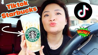 Thử Uống Viral TIKTOK Starbucks | Trying Viral Tiktok Starbucks Drink Drive Thru, Mukbang In the Car
