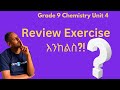 Grade 9 Chemistry Unit 4 Review Exercise Saquama 