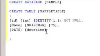 SIMPLE SQL DATABASE AND TABLE CREATION SIMPLE SQL DATABASE AND TABLE CREATION