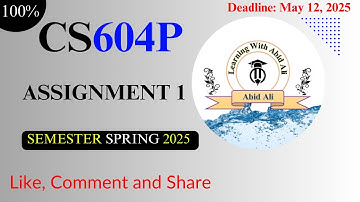 CS604P Assignment 1 Solution 2025  | CS604P Assignment 1 Solved by Learning With Abid Ali