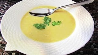 CREAM OF CELERY SOUP with Lobster or Crab \/professional restaurant recipe