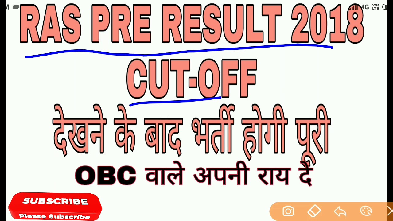 RAS PRE CUT-OFF 2018