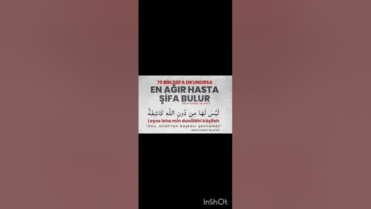 70 bin defa okunursa en ağır hasta şifa bulur