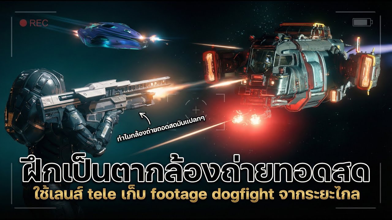 ฝึกเป็นตากล้องถ่ายทอดสด ใช้เลนส์ tele เก็บ footage dogfight จากระยะไกลคำโปรยตำแหน่ง | Star Citizen