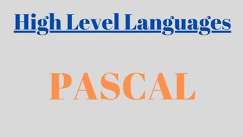 High level languages. What is PASCAL language? Who developed pascal? @simanstudies