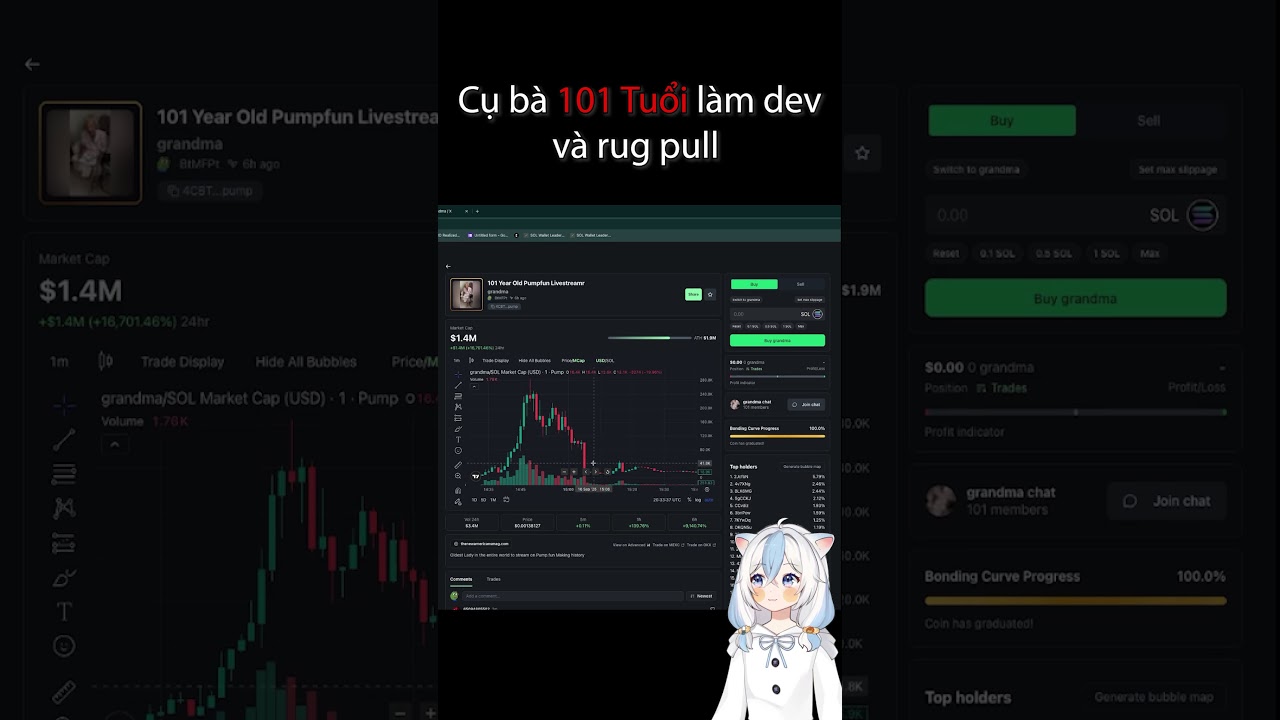 cụ bà 101 tuổi làm dev trên pumpfun và rug pull 