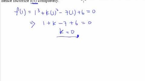 12.  The Remainder and Factor Theorem - Example 8
