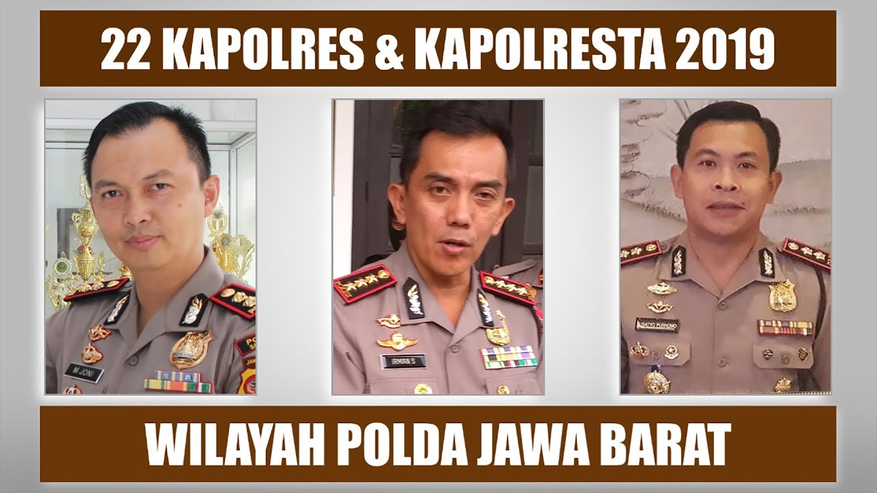 22 Kapolres Kapolresta di Wilayah Polda Jawa Barat 2019