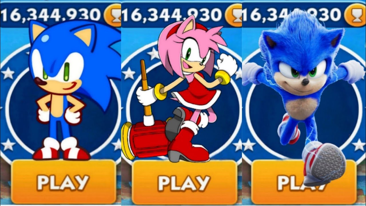 Sonic Dash - Classic Sonic VS Paladin Amy VS Sonic _ Movie Sonic vs All ...