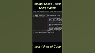Python Internet Speedtest Checker in Just 4 Lines of Code #pythonprojects #shorts
