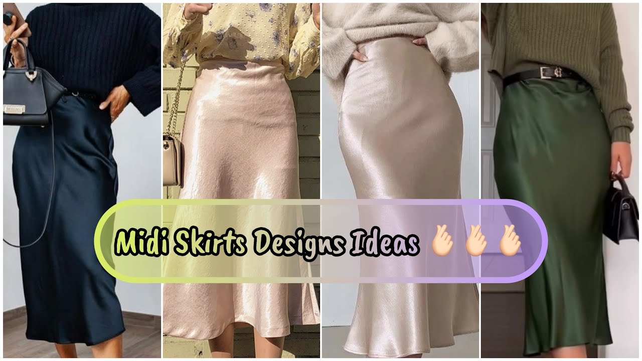 Best Midi Skirts Trends of the Year 2024//Satin silk midi skirts designs  ideas for ladies 