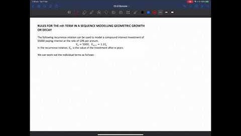 Ex 8F An introduction to the nth term for geometric growth & decay situations