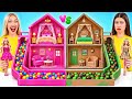 素晴らしいドールハウスを作ります リッチ対貧乏チャレンジ | クリエイティブ ルーム アイデア Multi DO Smile