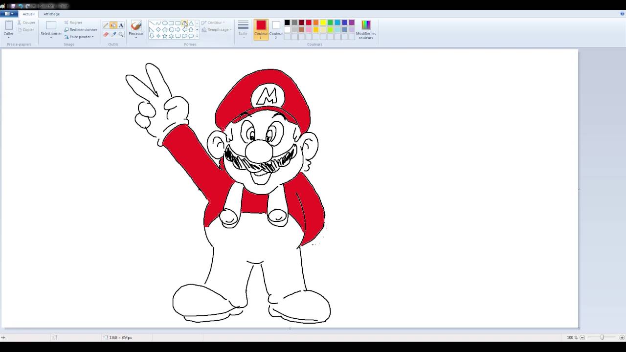 How to draw Super Mario - Drawing easy for kids - YouTube