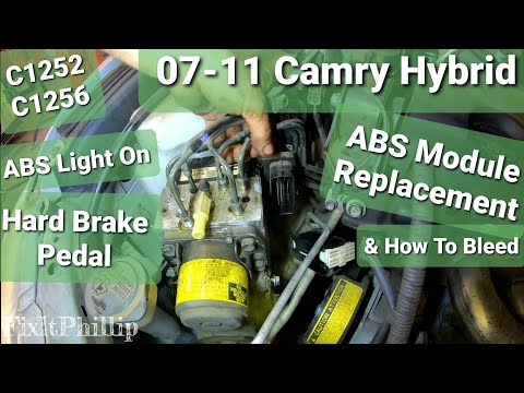 07-11 Toyota Camry Hybrid ABS Module Replacement & Brake Bleed C1252 C1256 Abs Light On Accumulator