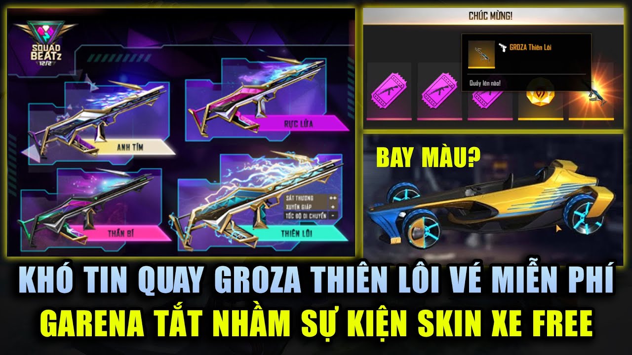 Free Fire | Khó Tin Groza Thiên Lôi Đắt Nhất Mở Vé Miễn Phí - Garena Tắt  Nhầm Sự Kiện Free Skin Xe - Youtube