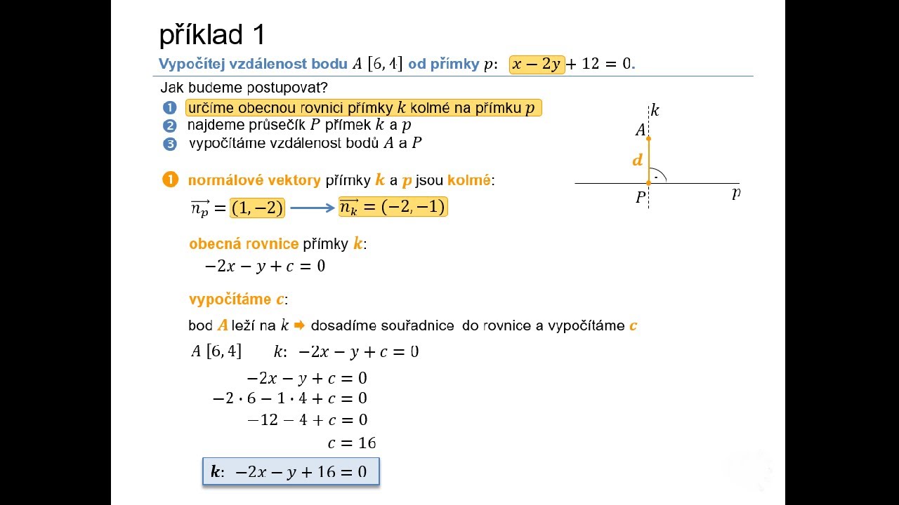 Jak vypočítat vzdálenost bodu od přímky?