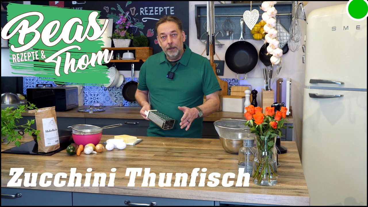 Gebratene Zuchini-Sticks mit Thunfisch