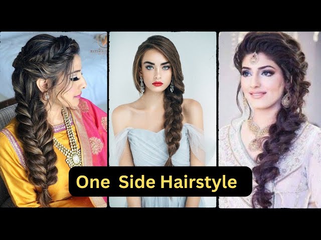 Indian traditional hairstyle... one side braiding ...Engagment wedding |  Traditional hairstyle, Hairstyle, Hair styles