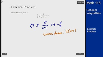 Precalculus - Example Problems - Rational Inequalities