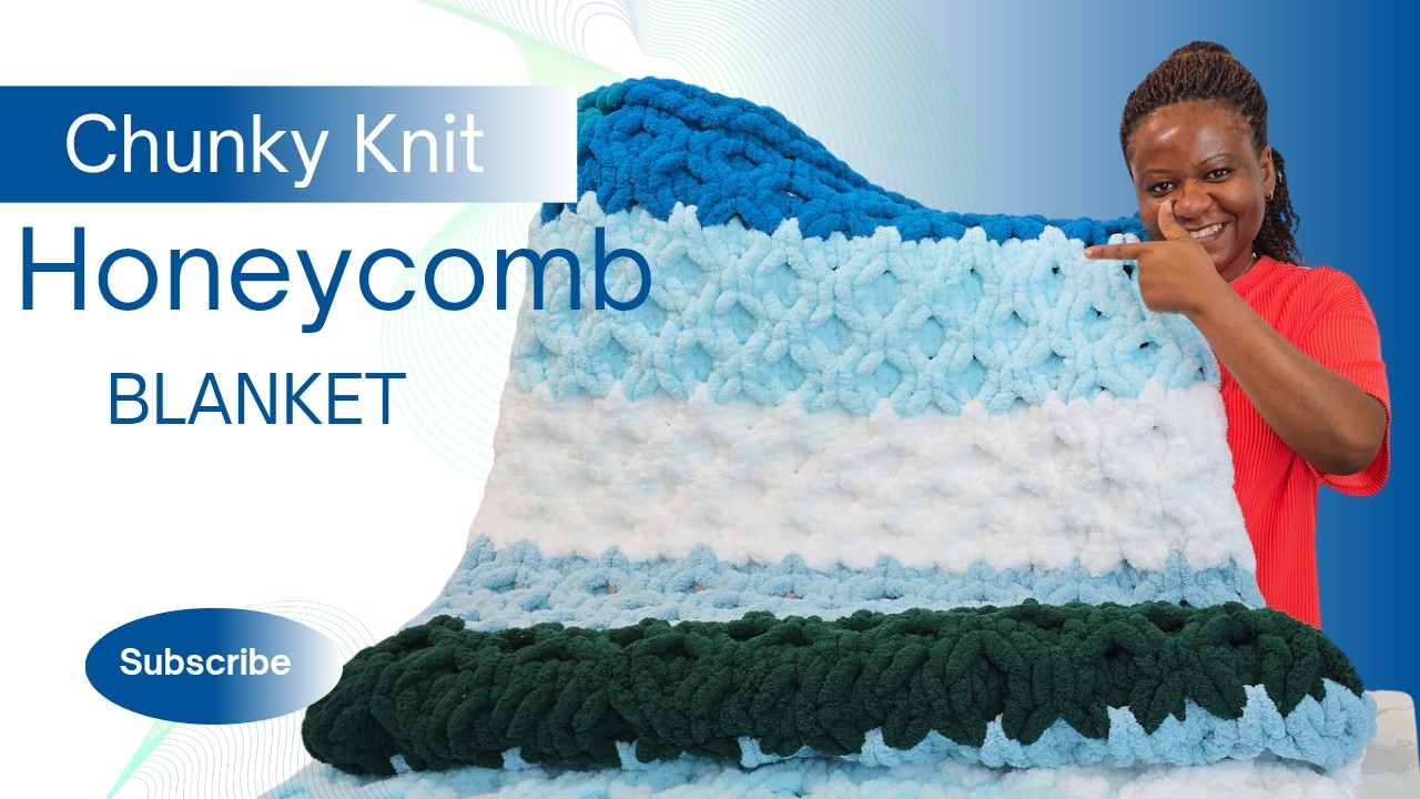 How to Make a Honeycomb Stitch Chunky Knit Blanket | Step-by-Step Tutorial