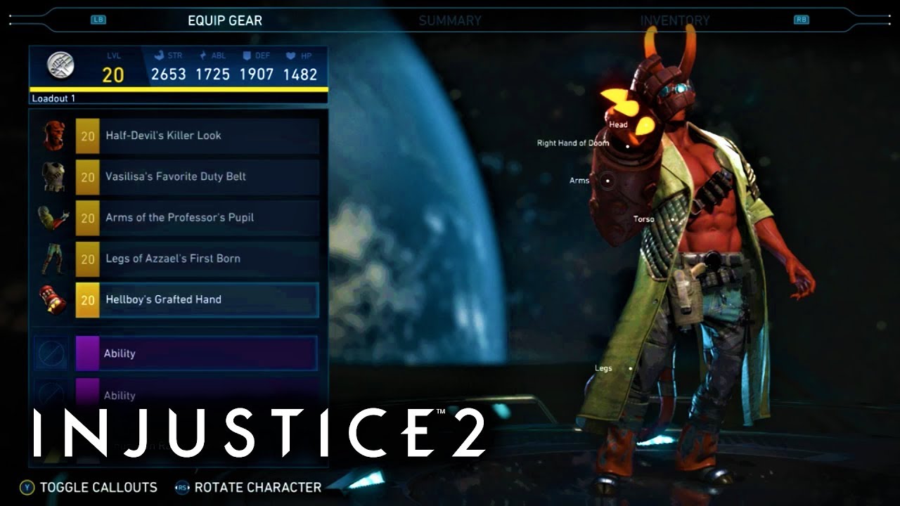 Injustice 2 - Hellboy (Epic) Gear Showcase!