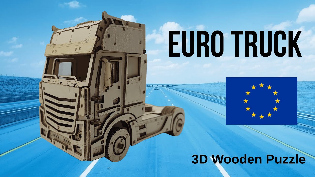 Euro Truck. 3D Wooden Puzzle.