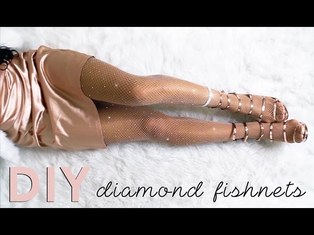 diamond fish nets Girl Crystallized Skin-Tone Fishnets Industrial Alluring Black Fishnet Tights with Dazzling Diamonds Add some serious sparkle to your outfit with these captivating black fishnet tights featuring shimmering diamond embellishments DIAMANTE FISHNETS FETE DOLLS