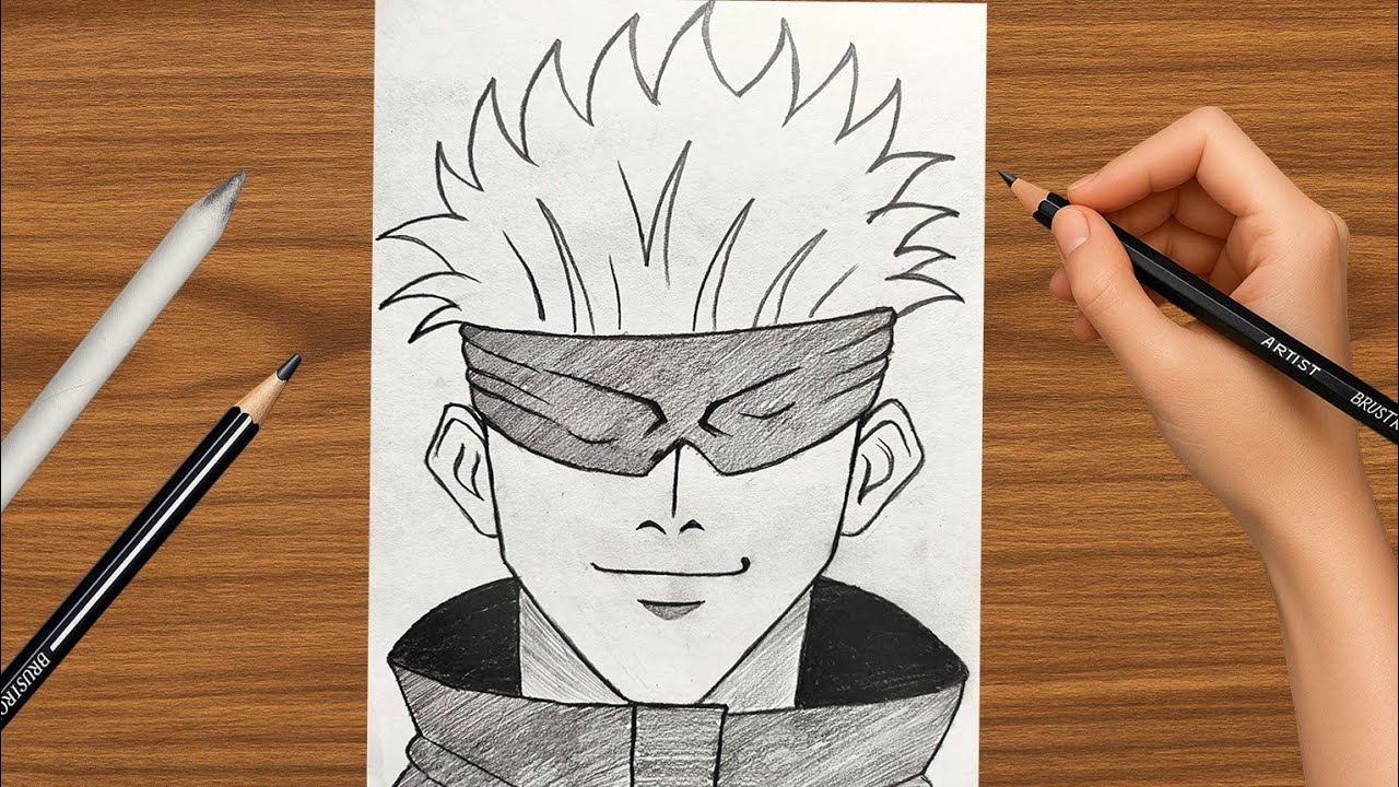 How to Draw Gojo Saruto Step By Step | Anime Drawing Tutorial | easy drawing for beginners 