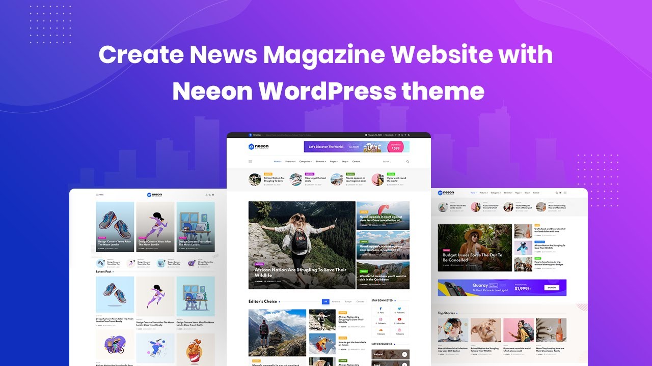 Neeon Theme 3.0.2 WordPress News Magazine Theme - 1DollarGPLTheme Create News Magazine Website with Neeon WordPress theme - YouTube