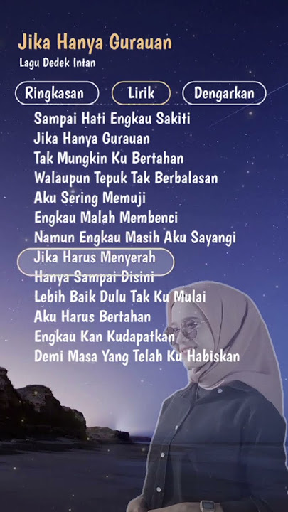 Jika Hanya Gurauan - Dedek Intan Viral #lirik #liriklagu #dedekintan #jikahanyagurauan