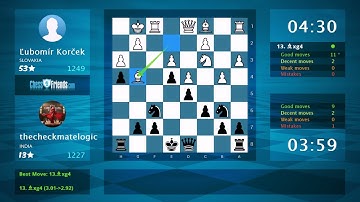 Chess Game Analysis: Ľubomír Korček - thecheckmatelogic, 0-1 (By ChessFriends.com)