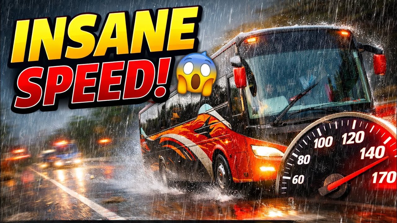 Extreme Speed Bus Driving in Heavy Rain 🌧️ | Bus Simulator Indonesia Gameplay Part 1 (INSANE DRIVE!)