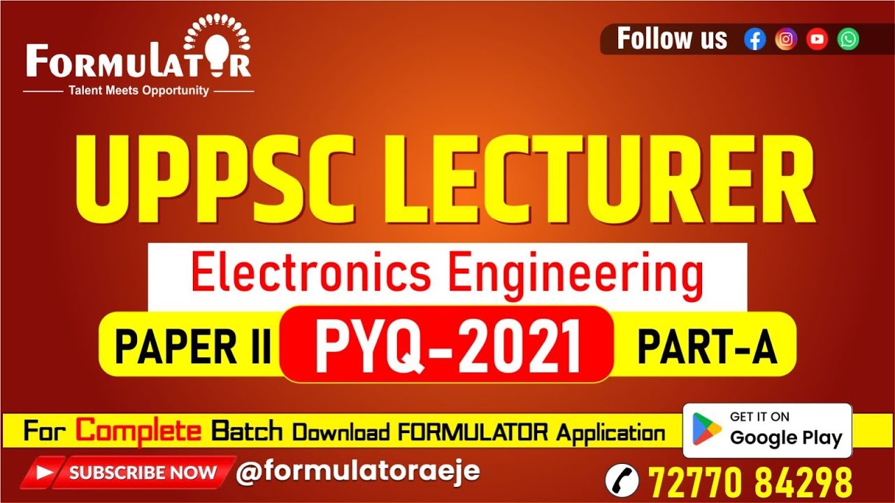 UPPSC Polytechnic Lecturer (Electronics) 2021 | Complete Paper Discussion Part-2