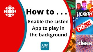 How to enable the CBC Listen App to play in the background screenshot 1
