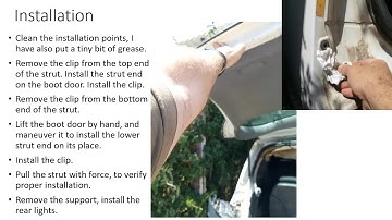 Renault Grand Scenic boot (rear) door struts replacement (Gasdruckfedern, опоры)